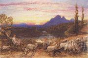 Samuel Palmer Till Vesper Bade the Swain oil painting reproduction